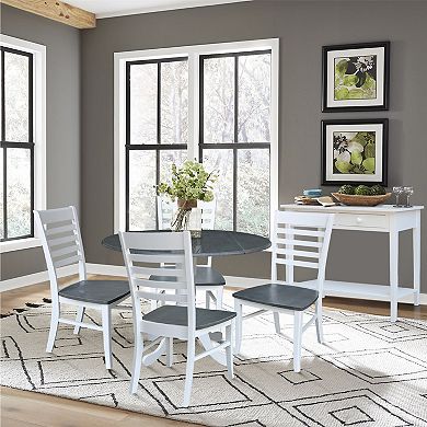 International Concepts Drop Leaf Dining Table & Ladderback Chair 5-piece Set