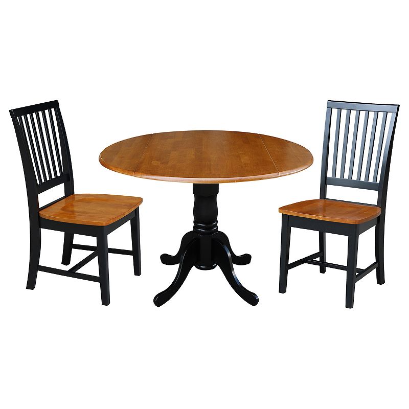 International Concepts Dual Drop Leaf Dining Table & Slatted Back Chair 3-p