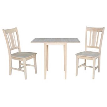 International Concepts Small Drop Leaf Dining Table & Chair 3 pc Set