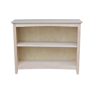 International Concepts Shaker Unfinished 2-Shelf Bookcase