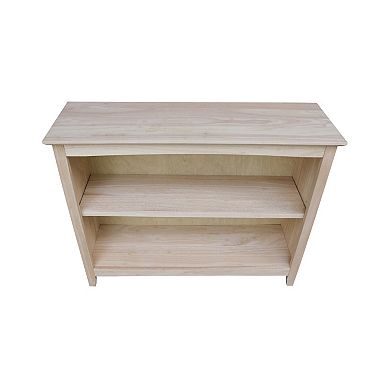 International Concepts Shaker Unfinished 2-Shelf Bookcase