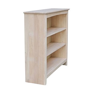 International Concepts Shaker Unfinished 3-Shelf Bookcase