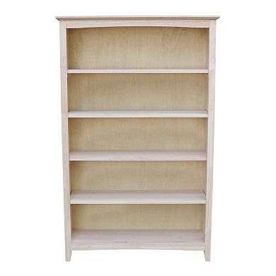 International Concepts Shaker Unfinished 5-Shelf Bookcase