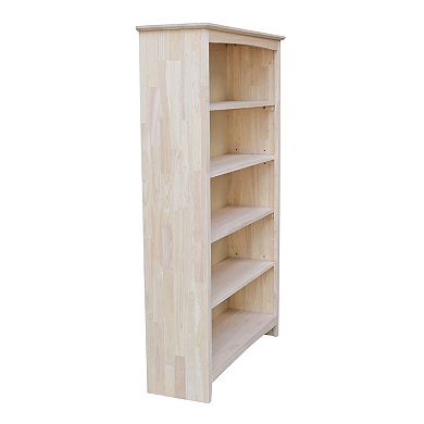 International Concepts Shaker Unfinished 5-Shelf Bookcase