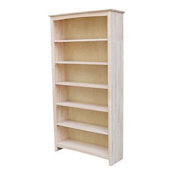 International Concepts Shaker Unfinished 6-Shelf Bookcase