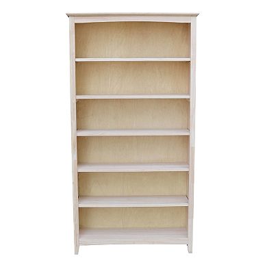 International Concepts Shaker Unfinished 6-Shelf Bookcase