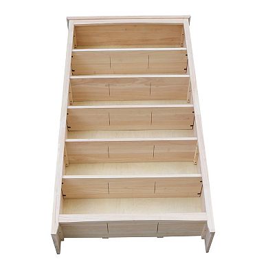 International Concepts Shaker Unfinished 6-Shelf Bookcase