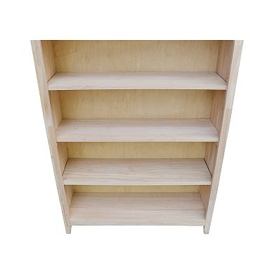 International Concepts Shaker Unfinished 6-Shelf Bookcase