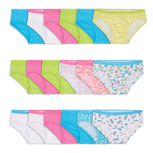 Girls Fruit of the Loom 100% Cotton Size 4 Briefs Underwear~6 Pairs~30-38lbs