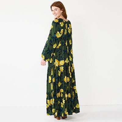 Women s Sonoma Goods For Life Tiered Long Sleeve Maxi Dress