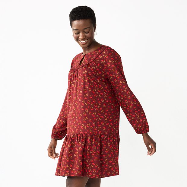 Women's Sonoma Goods For Life® Printed Long Sleeve Dress