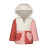 Toddler Girl Carter's Colorblock Heart Pockets Sherpa Jacket