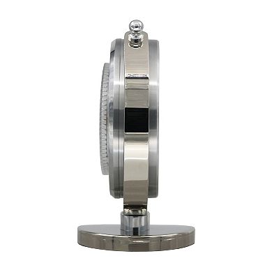Seiko Silver Finish Globe Clock Table Decor