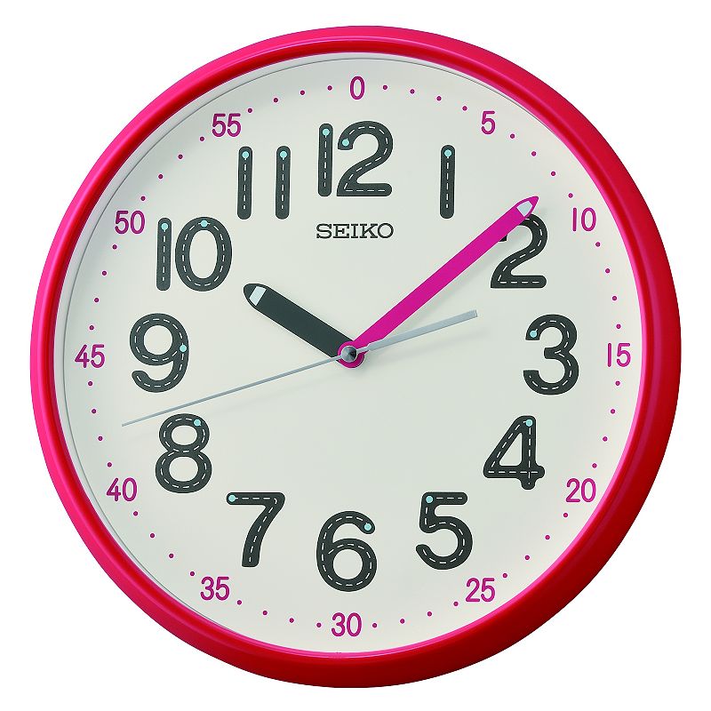Seiko Shuyona Wall Clock, Red, 12