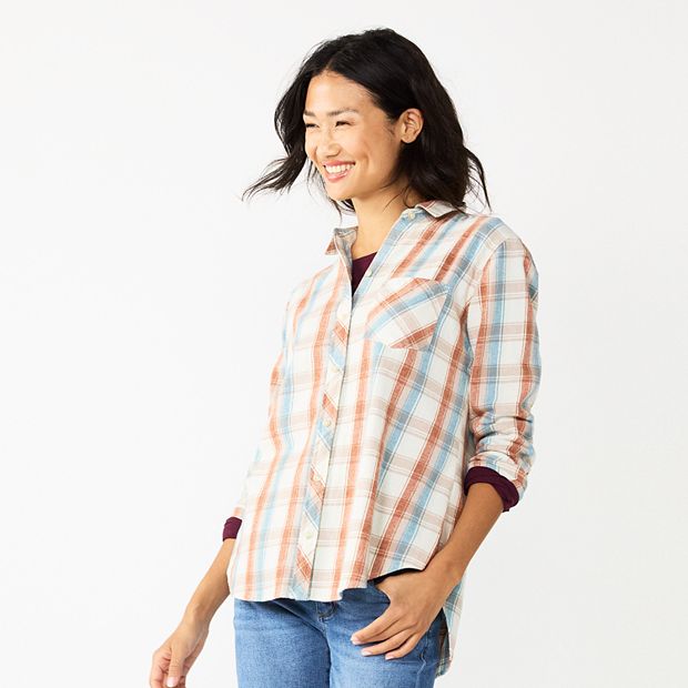 Women's Sonoma Goods For Life® Essential Plaid Shirt