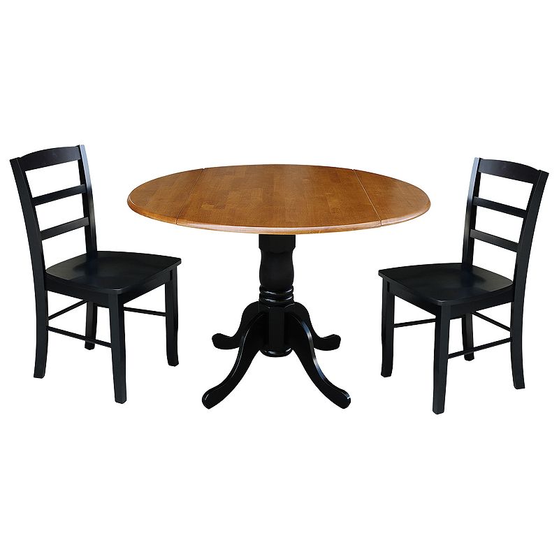International Concepts Dual Drop Leaf Two Tone Dining Table & Chair 3-piece