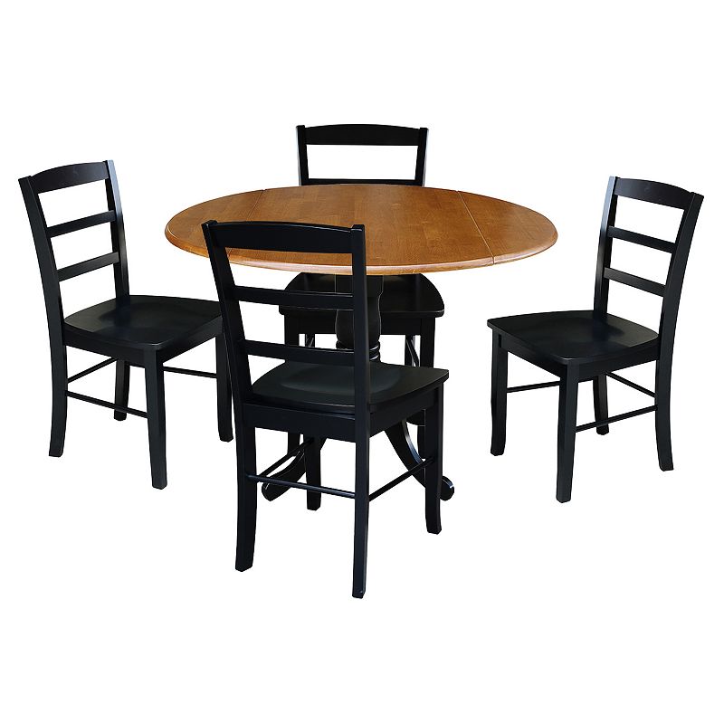International Concepts Drop Leaf Dining Table & Dining Chairs 5-piece Set, 