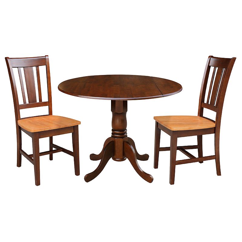 International Concepts Dual Drop Leaf Dining Table & Slat Back Dining Chair