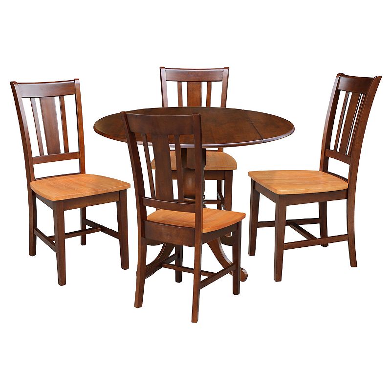 International Concepts Two Side Drop Leaf Dining Table & Chair 5-piece Set,