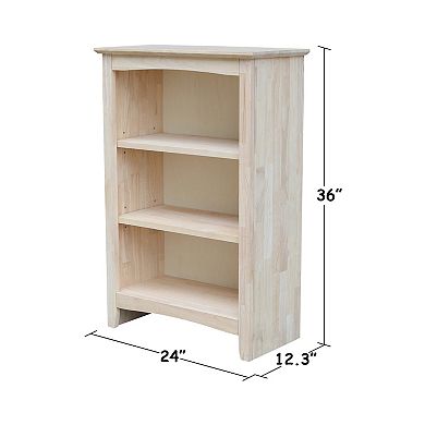 International Concepts Shaker 3-Shelf Bookcase