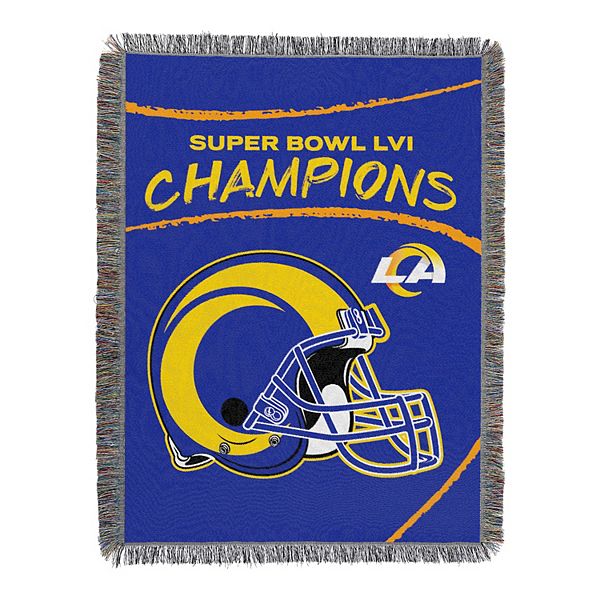 NFL Los Angeles Rams Super Bowl LVI Champions Woven Tapestry Throw Blanket  