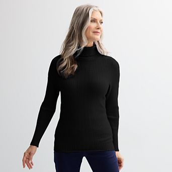 Women's Croft & Barrow® Ribbed Turtleneck Sweater