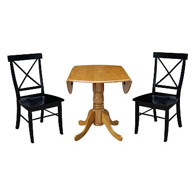 International Concepts Dual Drop Leaf Dining Table & Dining Chair 3-piece Set