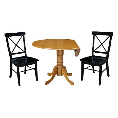 International Concepts Dual Drop Leaf Dining Table & Dining Chair 3-piece Set