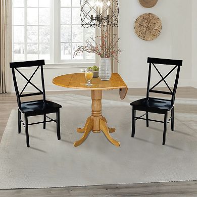 International Concepts Dual Drop Leaf Dining Table & Dining Chair 3-piece Set