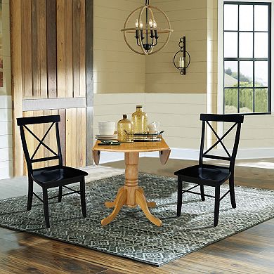 International Concepts Dual Drop Leaf Dining Table & Dining Chair 3-piece Set