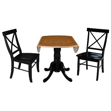 International Concepts Dual Drop Leaf Dining Table & Dining Chair 3-piece Set