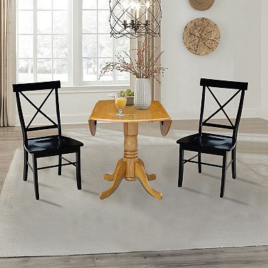 International Concepts Dual Drop Leaf Dining Table & Dining Chair 3-piece Set