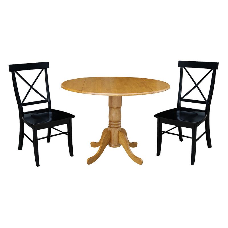 International Concepts Dual Drop Leaf Dining Table & Dining Chair 3-piece S