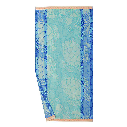 Sonoma Oversized Turquoise Blue Dolphin Plush Cotton Beach Towel 36x64 