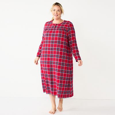 Flannel gowns plus size hotsell