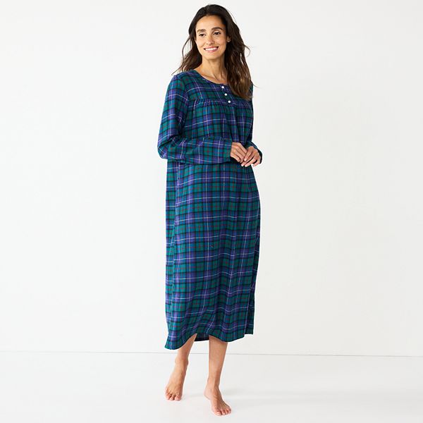 Petite Croft & Barrow® Flannel Long Nightgown