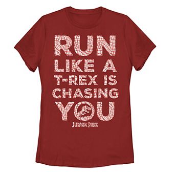 Juniors' Jurassic Park "Run Like A T-Rex Is Chasing You" Tee