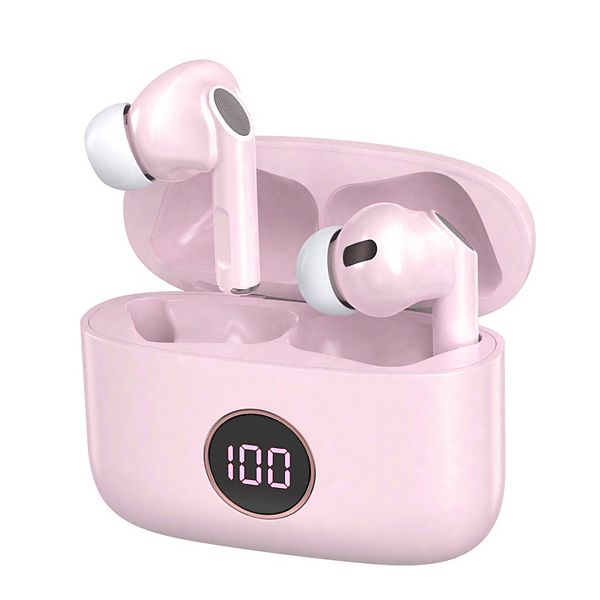 Visual Land SOUNDWAVE A1 Active Noise Cancelling True Wireless Bluetooth v5.3 Earbuds - Pink