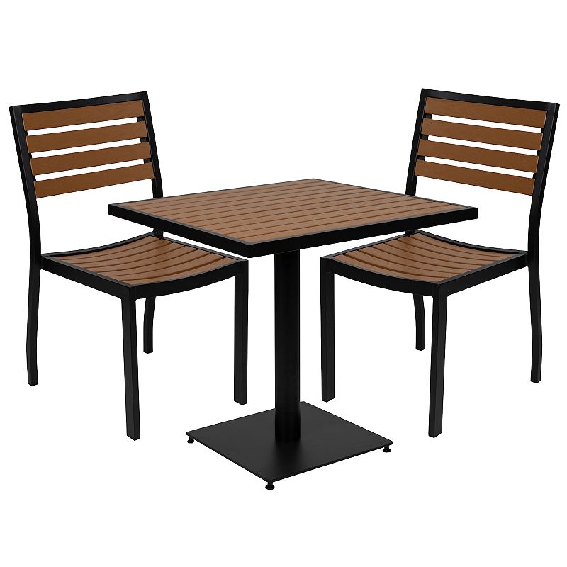 Flash Furniture Outdoor Patio Bistro Dining Table & Chair 3-piece Set, Brow