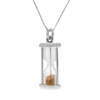 Sterling Silver Gemstone Hourglass Pendant