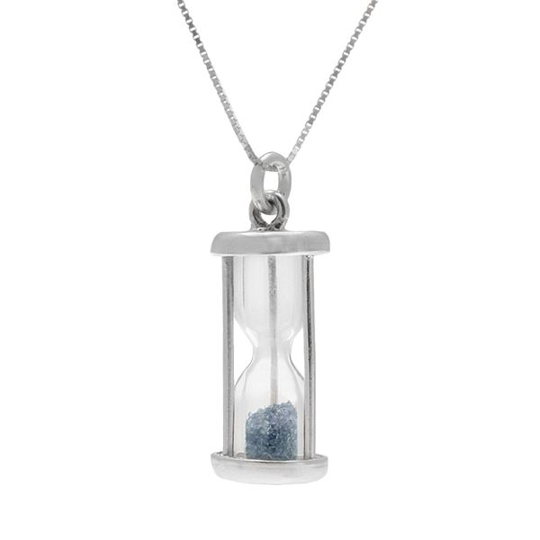 Sterling Silver Gemstone Hourglass Pendant