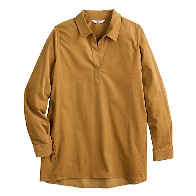 Women's Croft & Barrow® Popover Corduroy Tunic Shirt