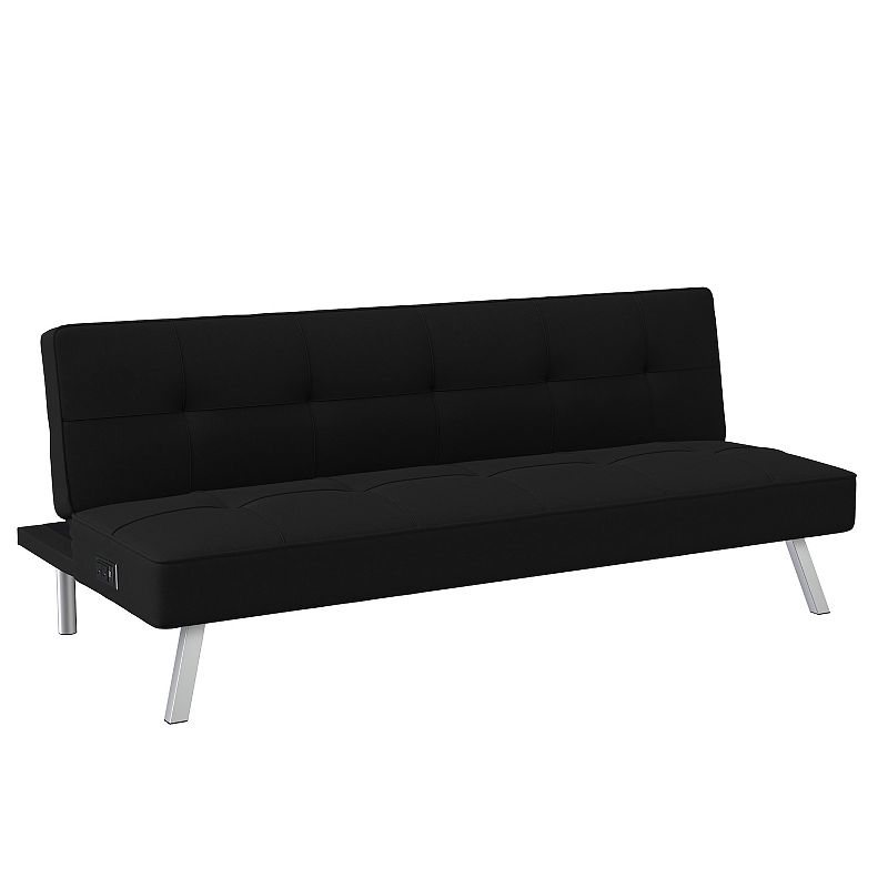 Serta Lea Lounge Sofa Futon, Black