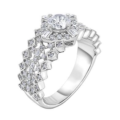 14k White Gold 1 Carat T.W. Art Deco Diamond Engagement Ring