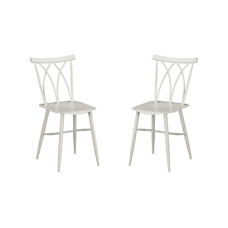 Lifestyle Solutions Avery Dining Chair 2-piece Set, White