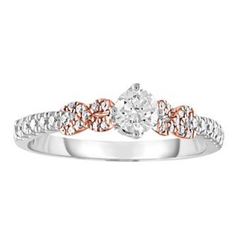 Diamaison Two Tone 14k Gold 1/2 Carat T.W. Diamond Engagement Ring