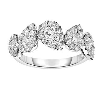 14k White Gold 1 Carat T.W. Diamond Pear Composite Fashion Ring