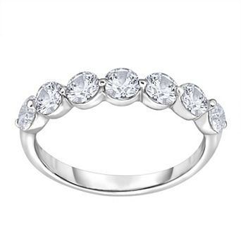 Diamaison 14k White Gold 1/2 Carat T.W. Diamond 7-Stone Wedding Ring