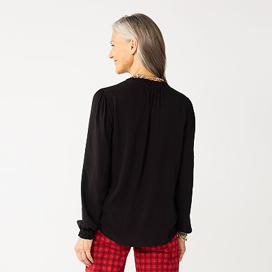 Women's Croft & Barrow® Tiered Textured Blouse