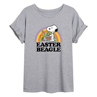 Juniors' Peanuts Easter Beagle Oversized Tee